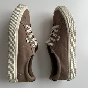 Cariuma Sand Contrast‎ Stitch Organic Canvas Cork Footbed Sneaker W 9 M 7.5